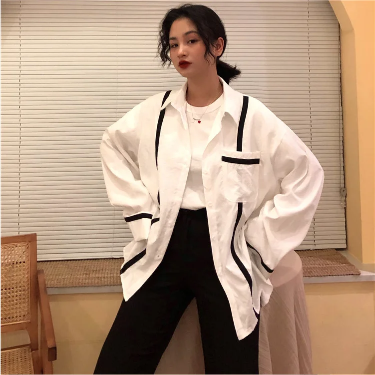 Женская одежда модный бренд весна осень новый Белый blusas mujer de moda корейский стиль