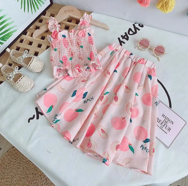 

Kid Baby Girl Polka Dot Clothes Sleeveless Crop Vest Top Lace Ruffle Skirt 2pcs Summer Sweet Princess Cotton Outfit Set 2-6Y