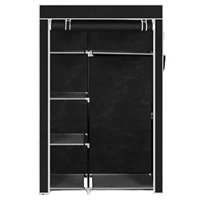 black bedroom clothes storage cabinet closet organizer 4 layer 6 grid non woven wardrobe dustproof home furniture shelf portable