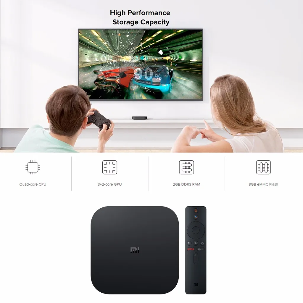 Высокое качество Горячая Xiaomi mi Box S 4K HDR Android tv с Google Assistant Удаленная полоса mi ng плеер покупка прямых продаж