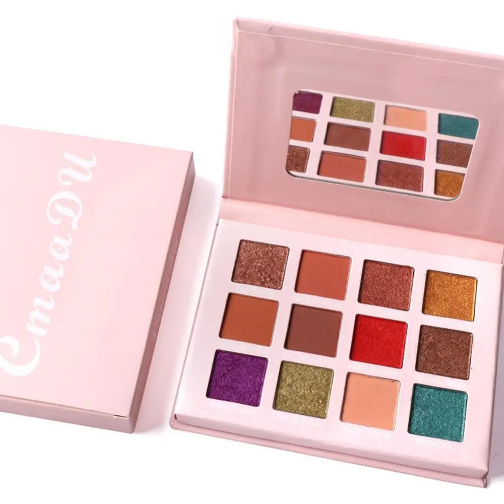 Cmaadu 12 цветов Тени для век Палитра теней Макияж матовый перламутровый блеск