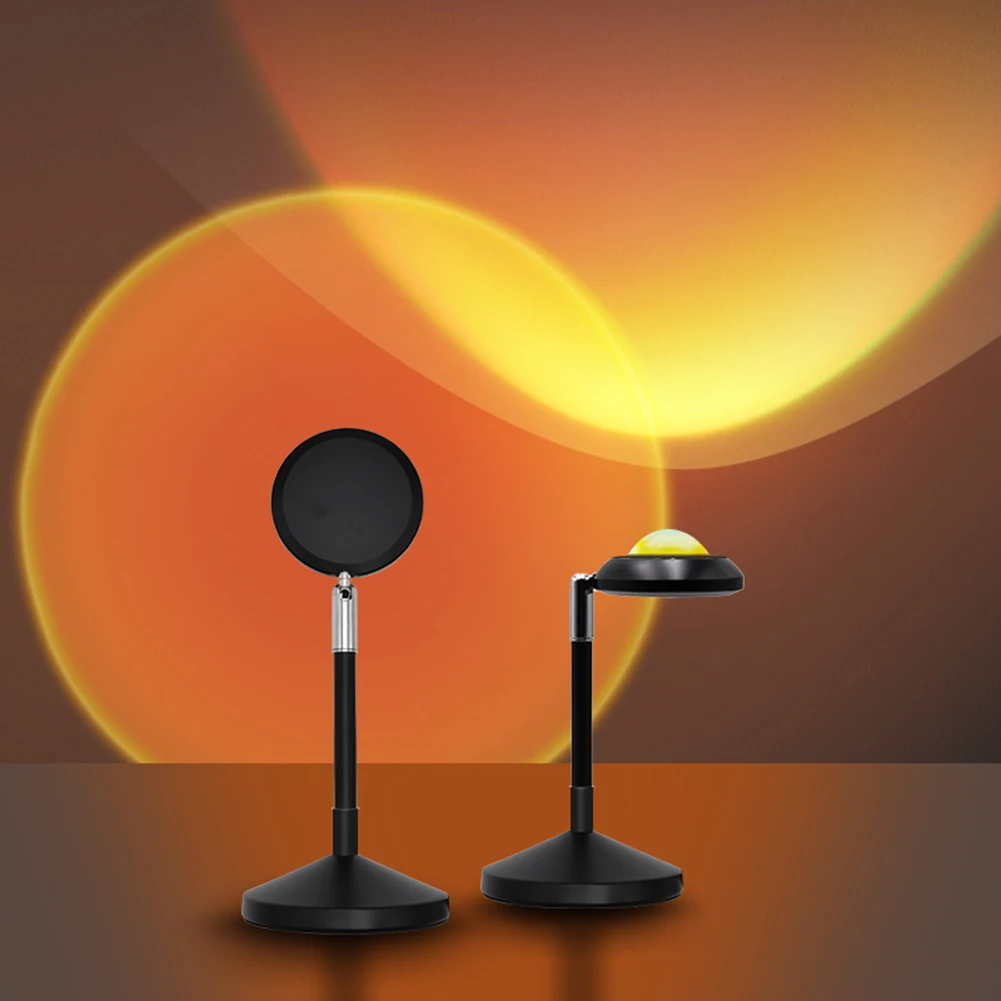 

LED Rainbow Projector Light Wall Decoration Rainbow Sunset Atmosphere Night Light UFO Coffee Shop for Home Background