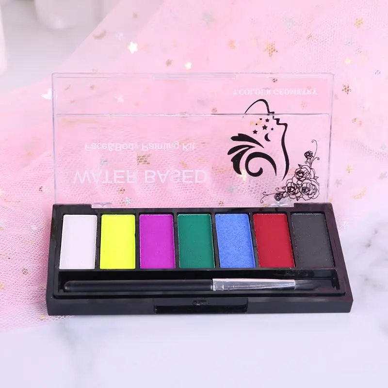 

1 Box Water-Soluble Non Toxic Body Paint Makeup Face Painting Kit with Brush