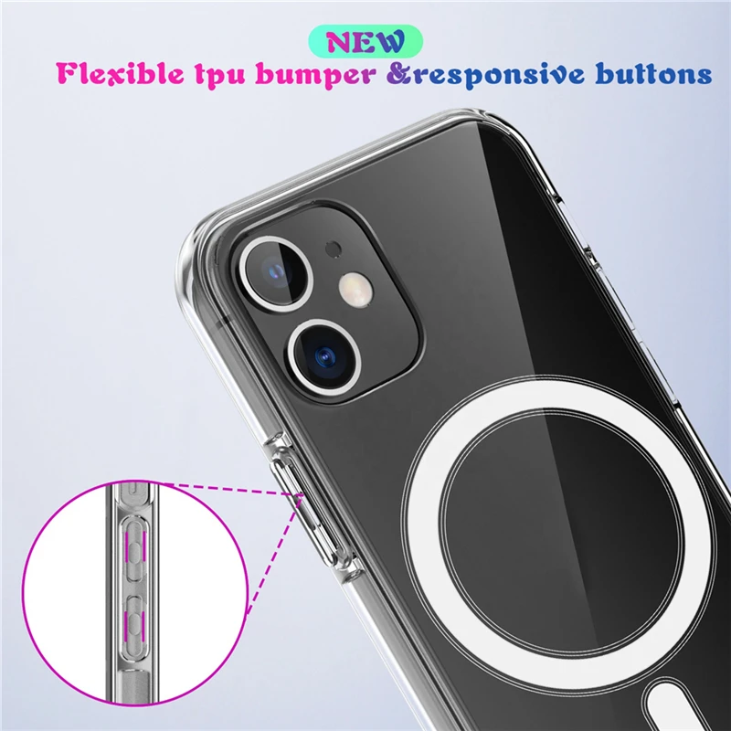 

Support Wireless Fast Charging Phone Case For iPhone 12 Pro Max Mini Pro Magsafe Magnetic Case Luxury Cover