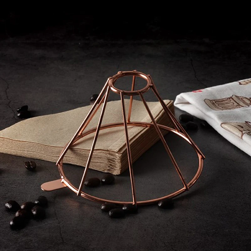 Металлическая многоразовая кофейная фильтровальная сетка цвета розового золота