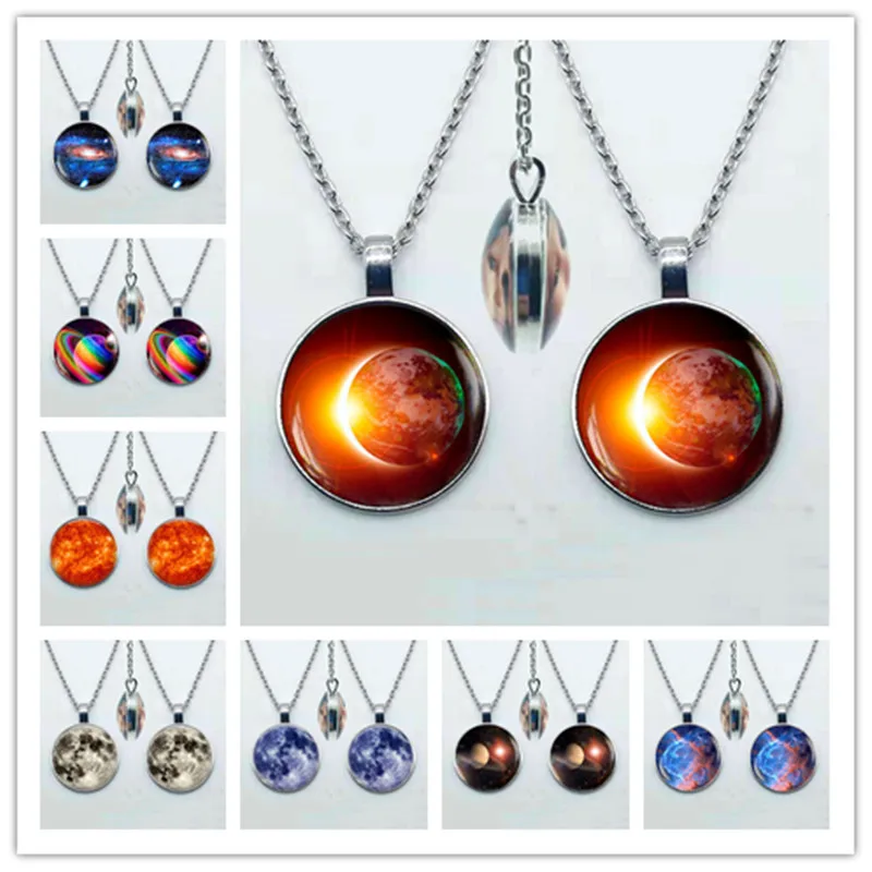 Новое двухстороннее ожерелье с кулоном в виде туманности и галактики ювелирные