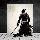Картина японского самурая, Современная Картина на холсте для стены, плакаты и принты, Настенная картина для гостиной, украшение для дома