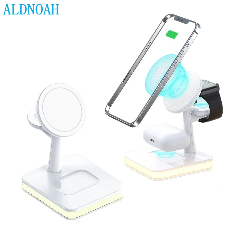 

25W 4 in 1 Qi Magnetic Wireless Charger Stand for iPhone 12 11 XS XR 8 AirPods Pro Charging Dock Station For Apple Watch iWatch