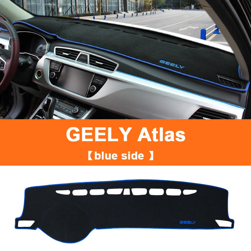 Синий Для GEELY Atlas Boyue Emgrand NL-3 Proton X70 крышка приборной панели автомобиля тире коврик солнцезащитный тент доска-планшет ковер LHD - Название цвета: Синий