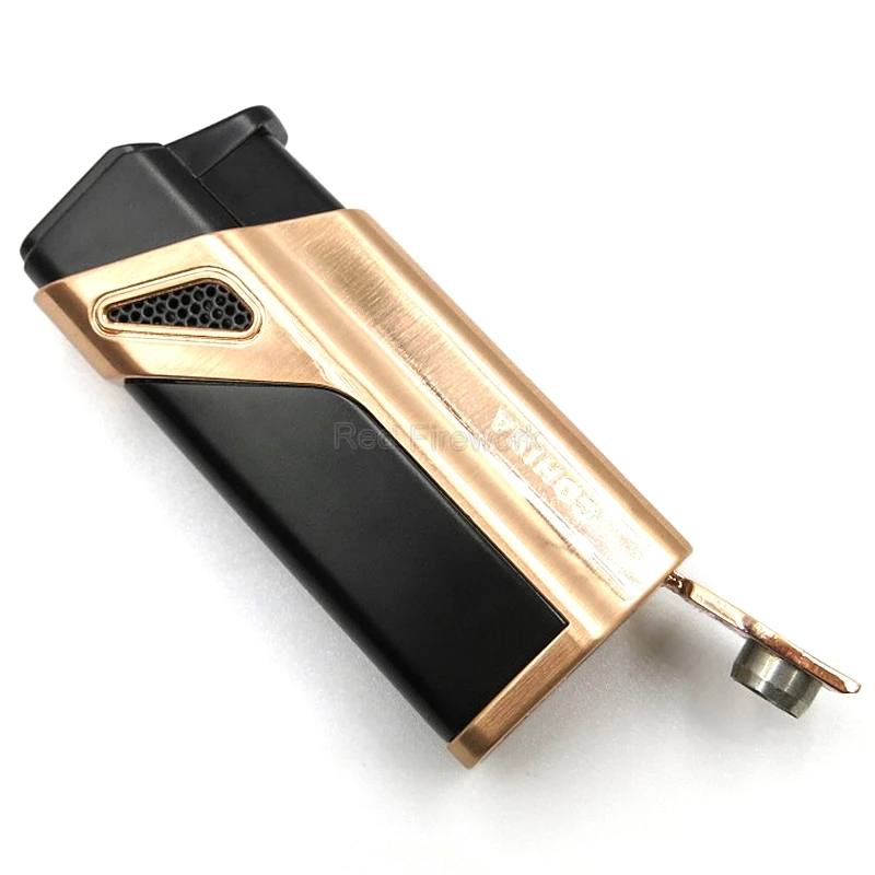 COHIBA модные зажигалки ветрозащитная Зажигалка многоразовая 3 фонарь Jet Blue Flame металлическая зажигалка для сигар с перфорацией