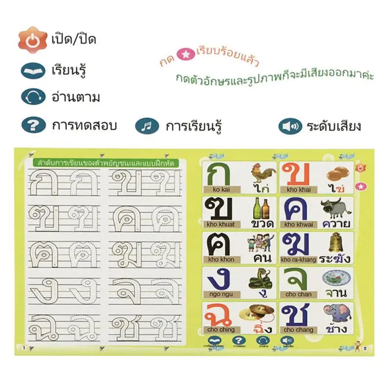 1 PCS Baby Learning Thai Language Point Reading Children Early Education Toys Touch Audio Books Puzzle Smart E-books | Игрушки и хобби