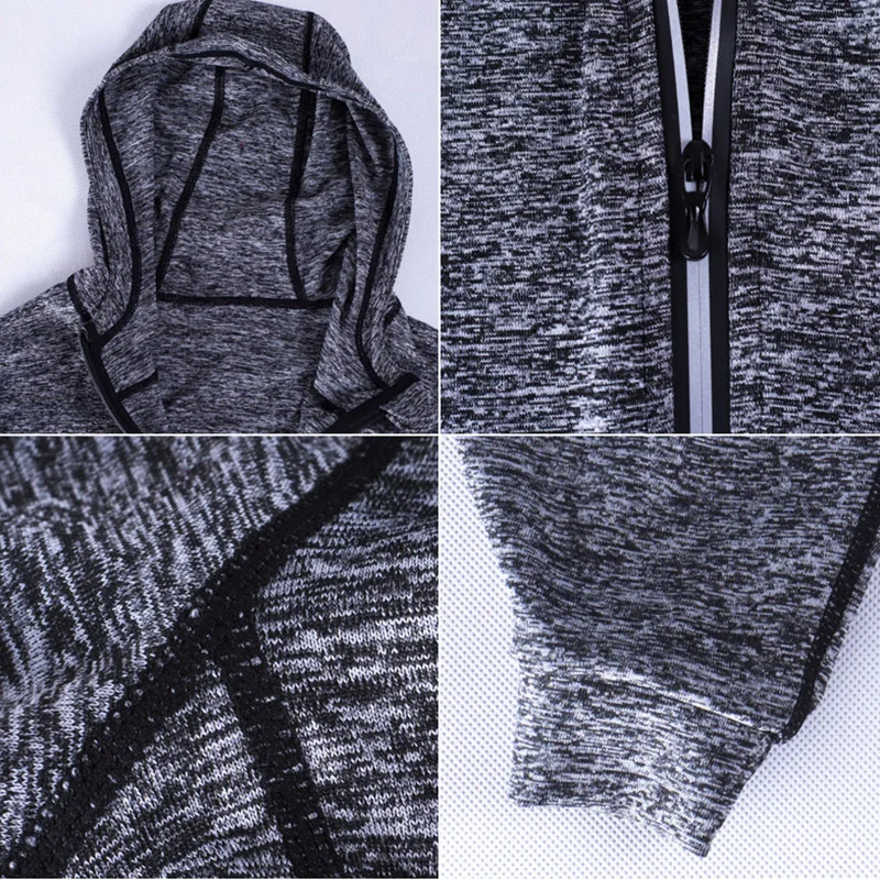 Детские спортивные куртки с капюшоном для бега на осень и зиму эластичные