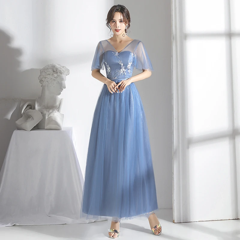 Платье подружки невесты с v образным вырезом без рукавов элегантное платье для