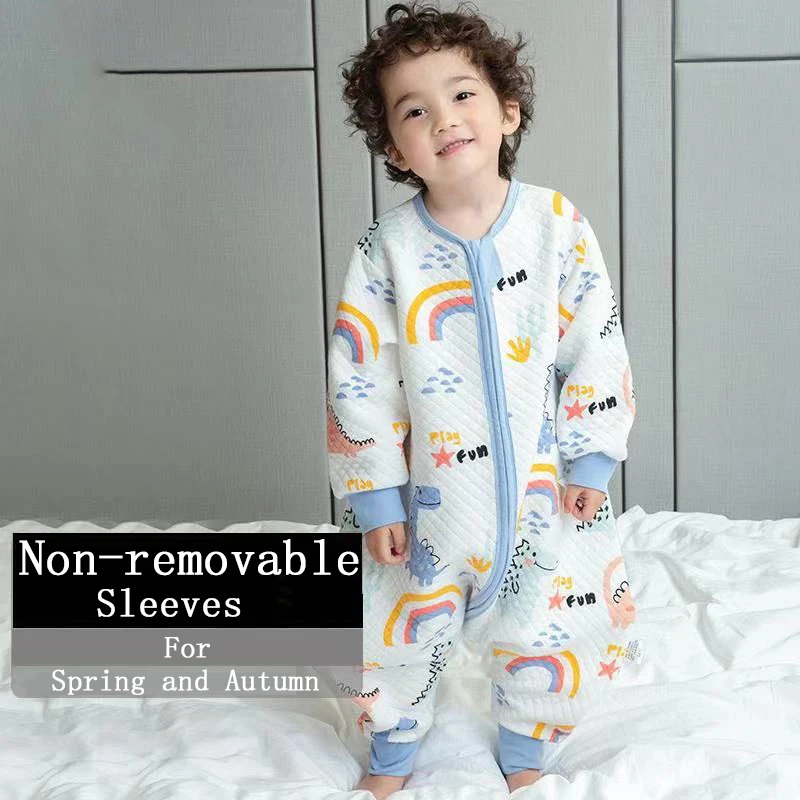 Saco de dormir para beb&eacute;, ropa de cama suave de algod&oacute;n con dibujos animados, pijama, mono, primavera y oto&ntilde;o-3