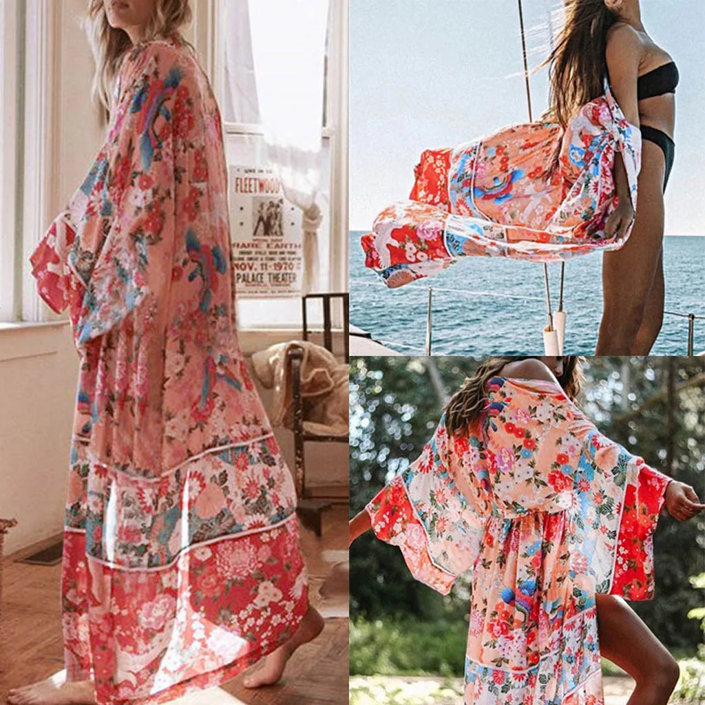 Пляжная накидка Женский шифоновый свободный солнцезащитный костюм пляжное