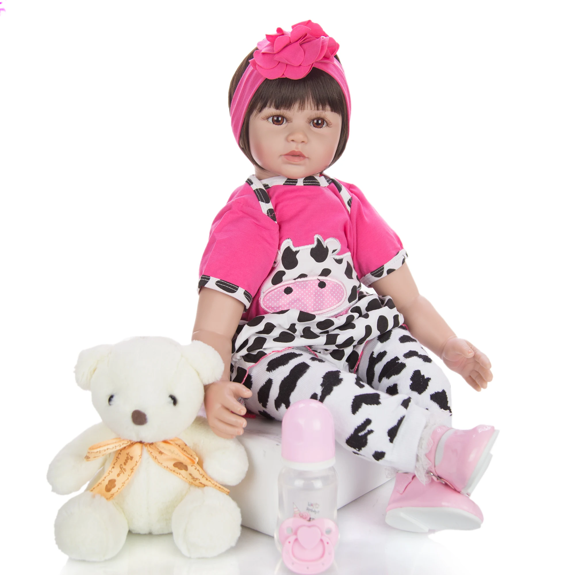 60 см милые куклы для новорожденных силиконовая виниловая Мягкая кукла Bebe игрушка
