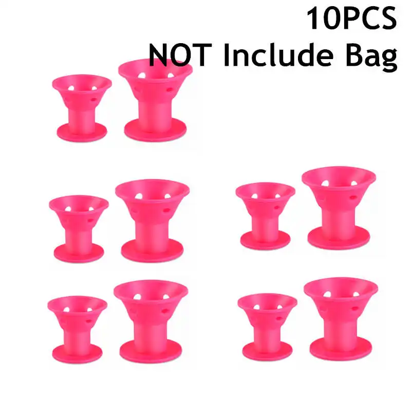 10PCS 10/30 шт. силиконовых кейсов для волос бигуди мягкий резиновый Магические бигуди для волос инструмент для укладки волос сна бигуди инструменты для завивки прическа - Цвет: 10PCS
