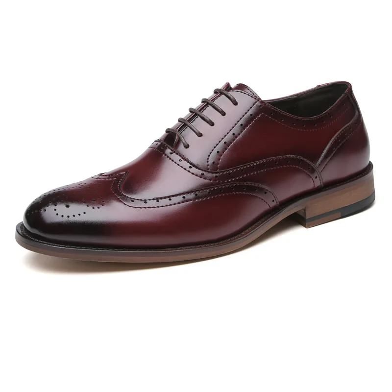 

Men Retro Italian Design Men Brogues Genuine Leather Dress Shoes Handmade Wedding Shoes For Men