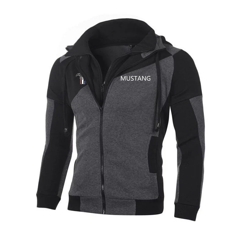 

NEW Mustang Jacket Men Sweatshirt Hoody Spring Autumn Fleece Cotton Zipper Hoodies Harajuku Male Clothing Coat
