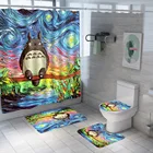 Totoro занавеска для душа с рисунком в стиле аниме Мой сосед s, водонепроницаемая занавеска для душа, занавеска для ванной из полиэстера, 3D мультяшный декор для ванной комнаты