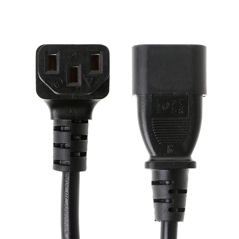 

Male to Female C14 C13 PLug PDU Extension Power Cable Connector Right Angle