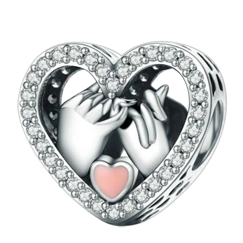 

Hot Sale New forever Love heart Beads fit Original Pandora Charms Silver 925 Bracelet DIY Women Jewelry Gift