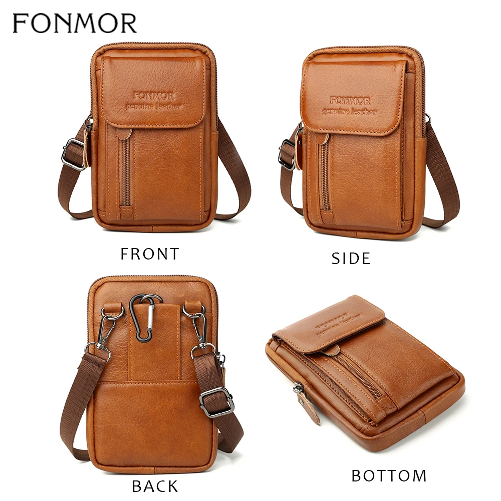 Повседневная поясная сумка Fonmor из натуральной кожи для мужчин миниатюрный
