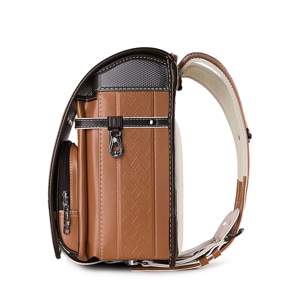 Coulomb Children Japan School Backpack Boys Kid Orthopedic Bag Students Bookbags Japanese PU Randoseru Baby's Exquisite Gift