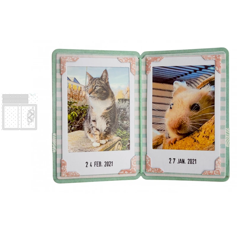 

Cat Rectangle Cutting Dies Scrapbook Dariy Decoration Stencil Embossing Template DIY Greeting Card Handmade