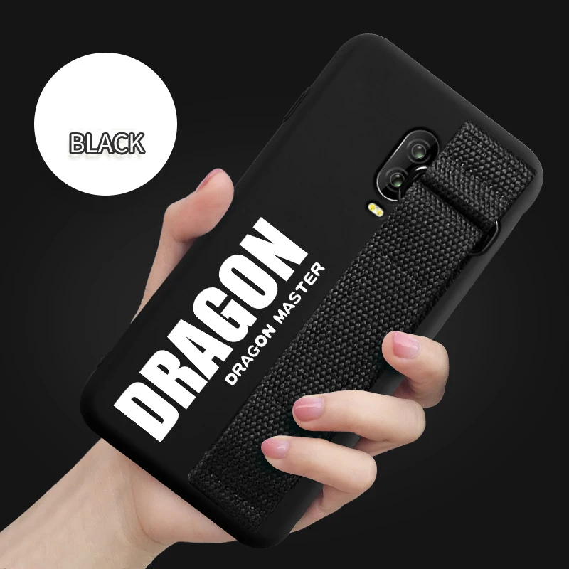 Black Чехол с ремешком на руку для OnePlus 7T Pro 7 Pro 7 6T 6 5T 5 t чехол матовый Мягкий силиконовый чехол на запястье Чехол для OnePlus 7Pro 1+ 7T Funda - Цвет: Black