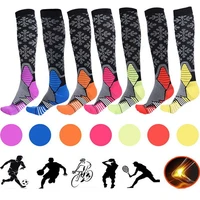 compression socks knee highlong printed polyester nylon hosiery women men stocking footwear accessories for running cycling
