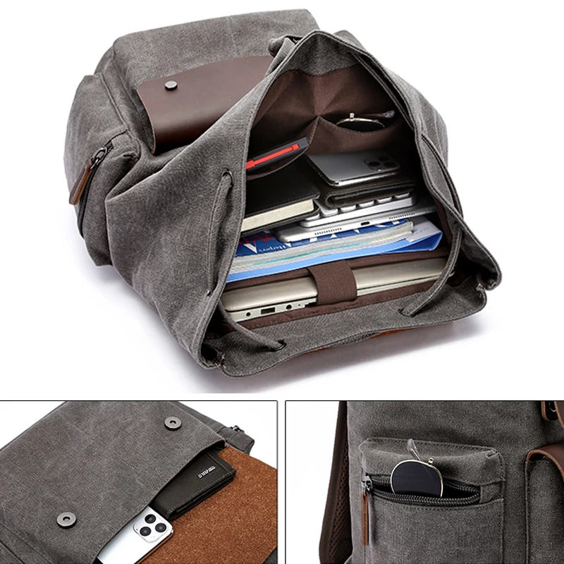 

Men's Backpack Vintage Canvas backpacks School bag Men's Travel Bags Large Capacity Backpack Laptop Bag Back pack Mochila