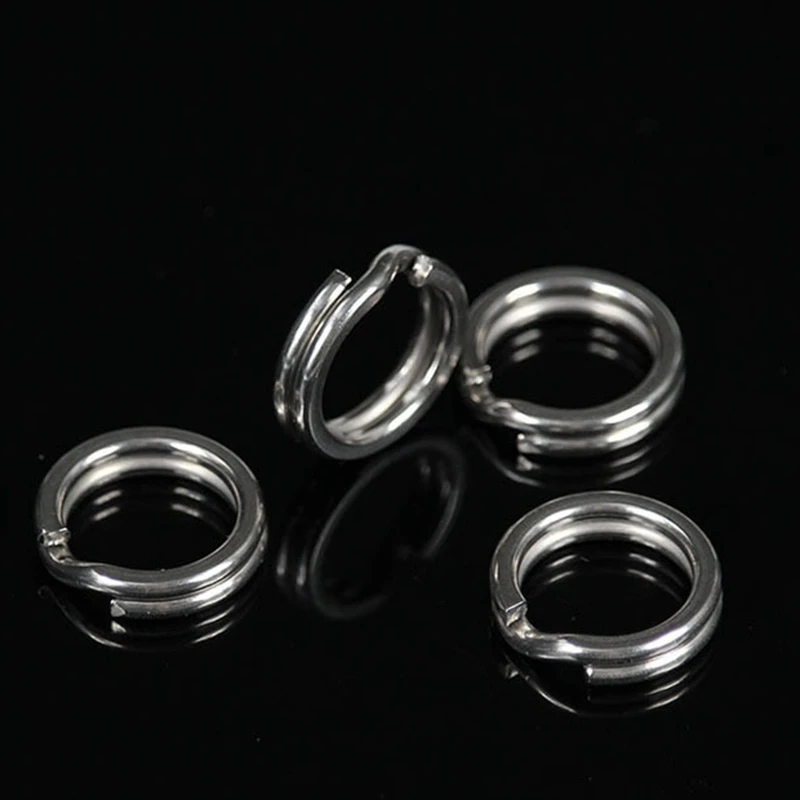 

200Pcs Stainless Steel Open Double Circle Fishing Tackle Fishing Ring Used to Connect Bait Hard Bait Fishing Accessories