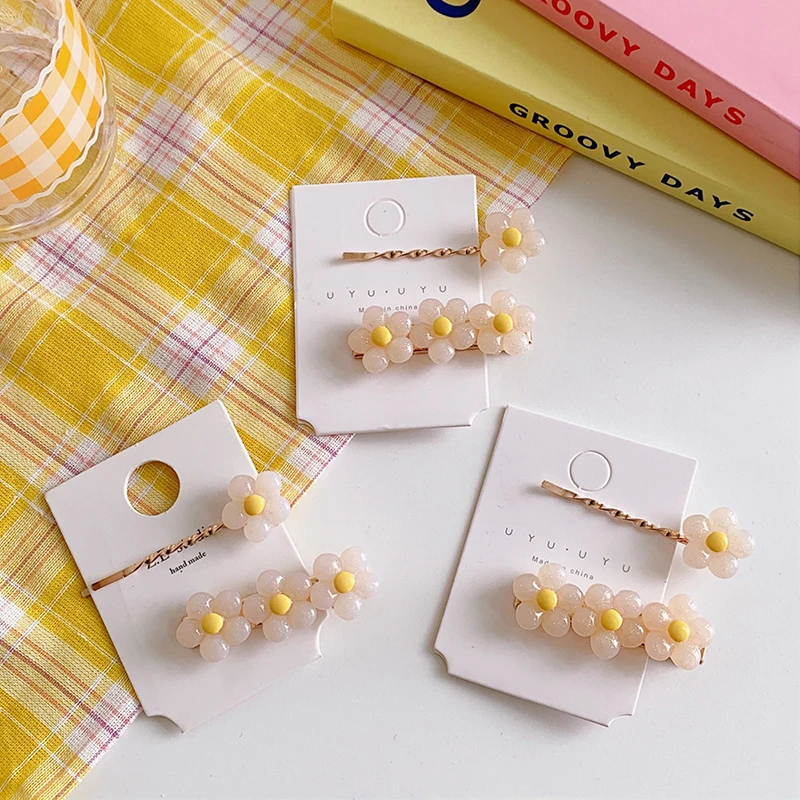 

2Pcs/Set Girls Cute Flower 5 Cm Hairpins Children Lovely Hair Clips Barrettes Gift Women Girls Kids Hair Accessories Gift Sweet