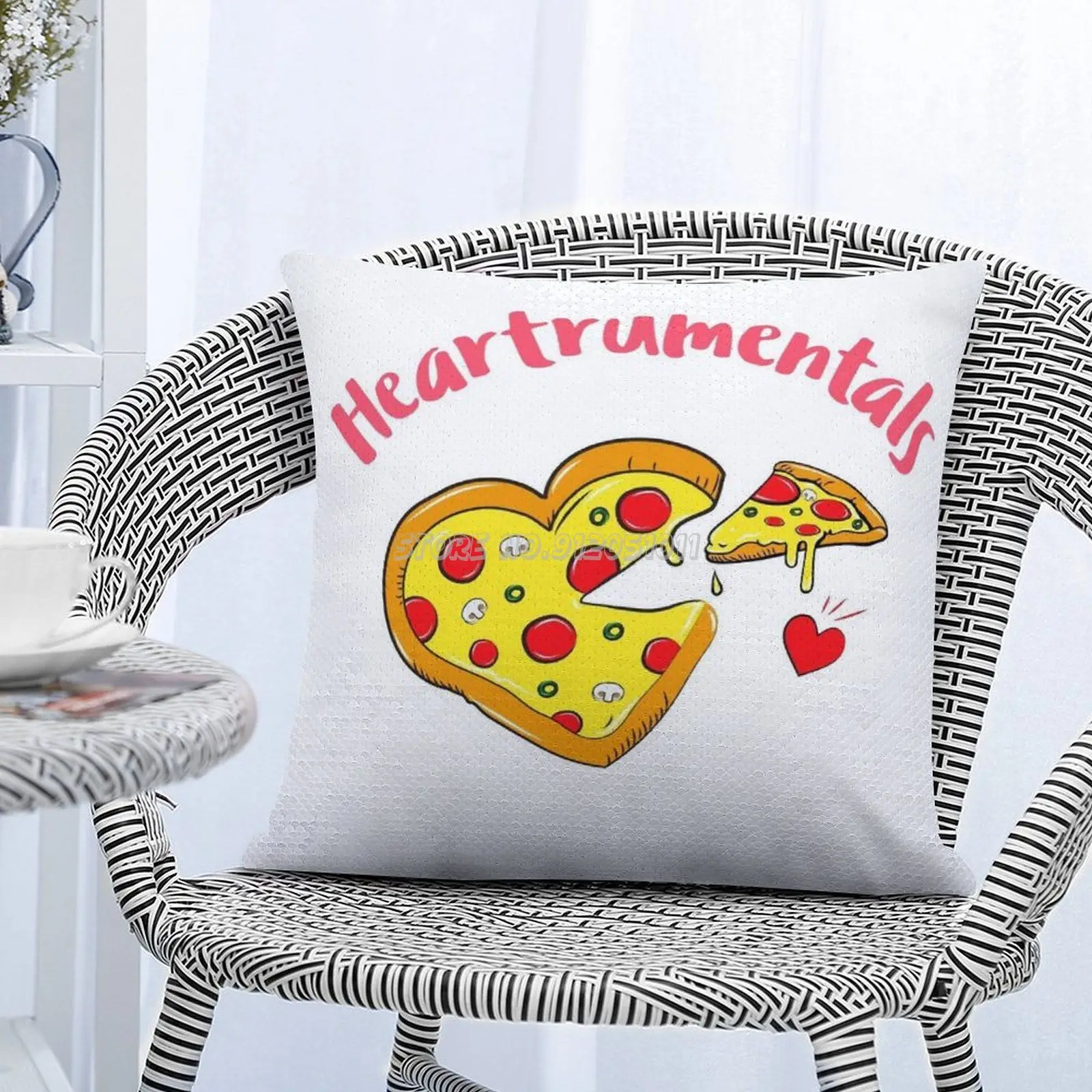 Наволочка с блестками Heartrumentals для любителей пиццы Магические подушки с застежкой-молнией для офиса и семьи 40х40 см Мермейд.