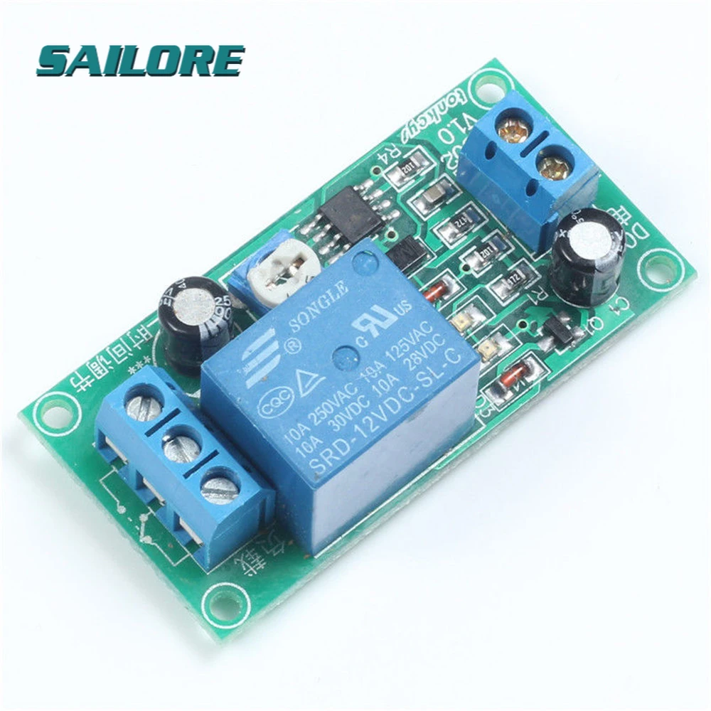 

DC 12V NE555 0~60 Seconds Delay Timer Time Switch Adjustable Time Relay Module Connect AC 250V/DC 30V 10A LED Lights Timing Easy