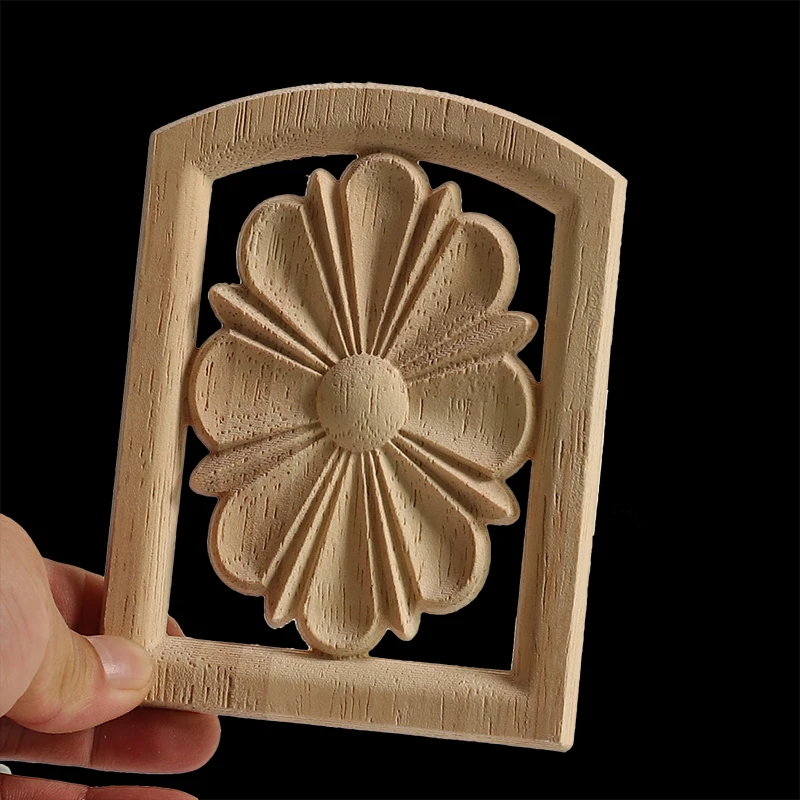 WMQE Неокрашенная резная изысканная длинная круглая деревянная декорация для дома