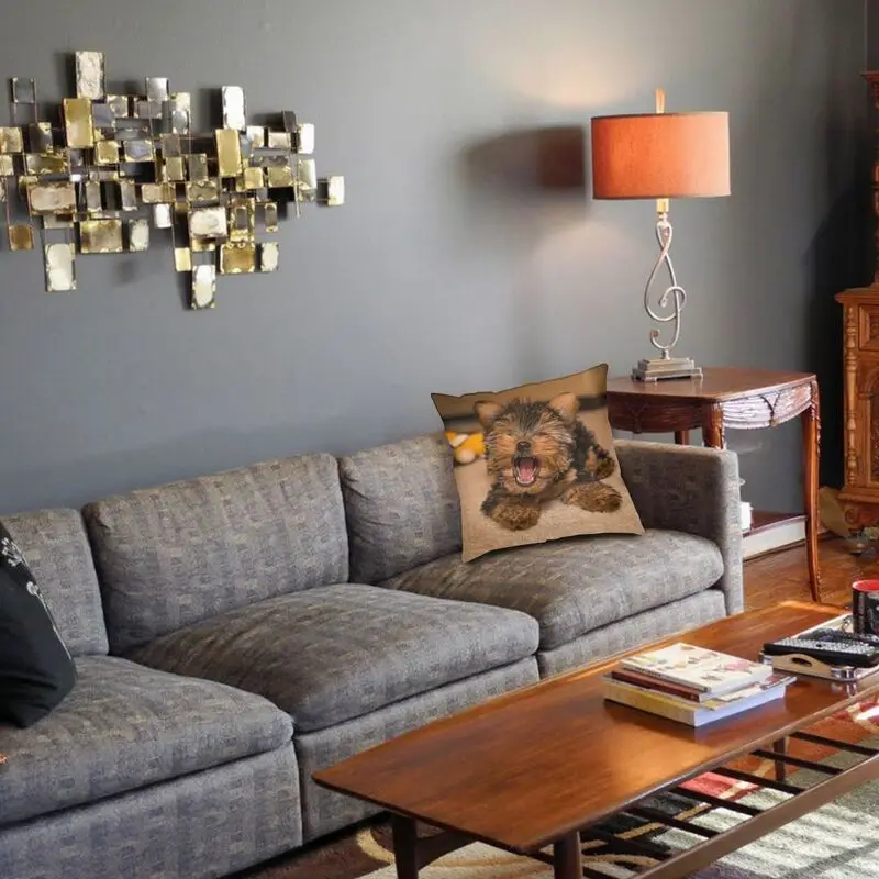 Милый миниатюрный щенок шнауцера наволочка для подушки украшение на заказ