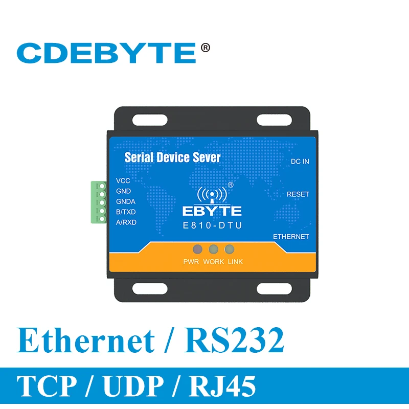 

Ethernet RJ45 to RS232 Serial Port Server CDEBYTE Iot Wireless Transceiver TCP IP Data Transmitter and Receiver E810-DTU-RS232