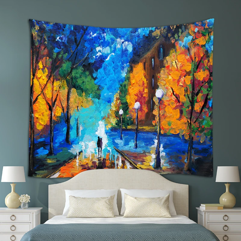 Закат гобелен картина маслом живописные настенные Висячие гобелены Индия коврик