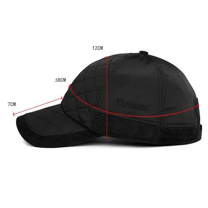 Xthree Winter Baseball Cap for men cap Ear Snowcap Snapback Hat For Men Bone Trucker Gorras | Аксессуары для одежды