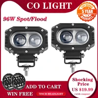 co light 4 96w super bright offroad led work light bar spot flood beam drl 4x4 led light atv led bar for lada 4wd truck car suv