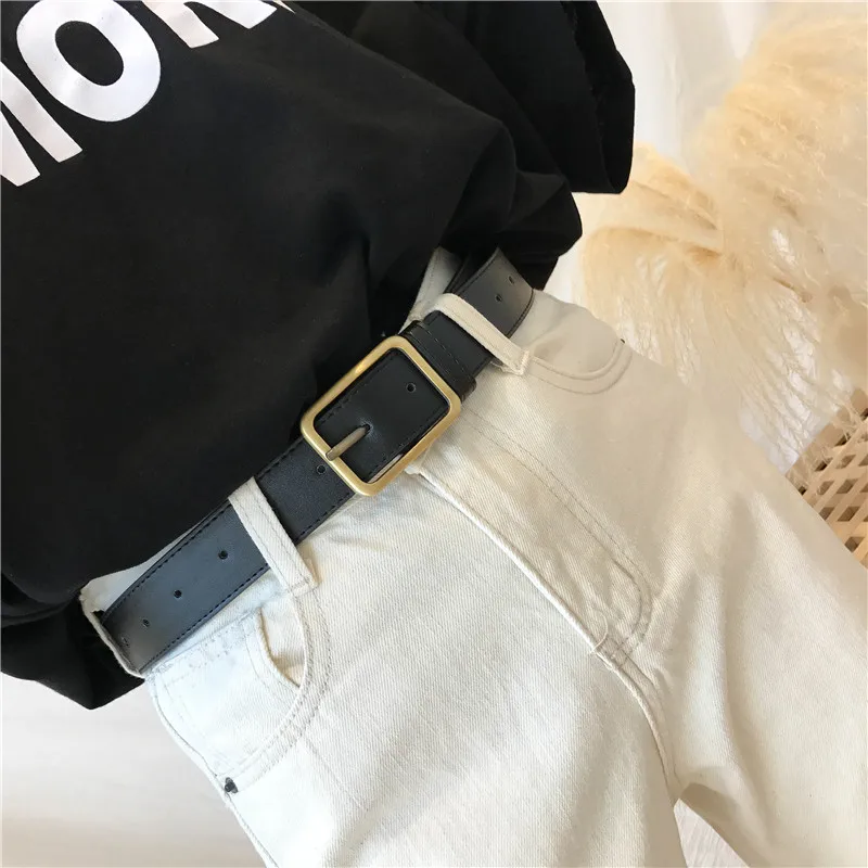 Домашний Корейский Новый Uzzlang прямоугольная латунная пряжка Шикарный ретро