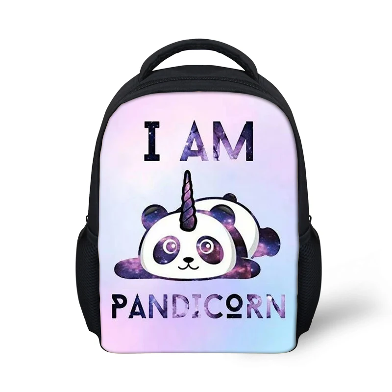 Рюкзак для учеников детского сада с рисунком панды единорога школьные ранцы для учебников Мультяшные животные дизайнерские детские малень...