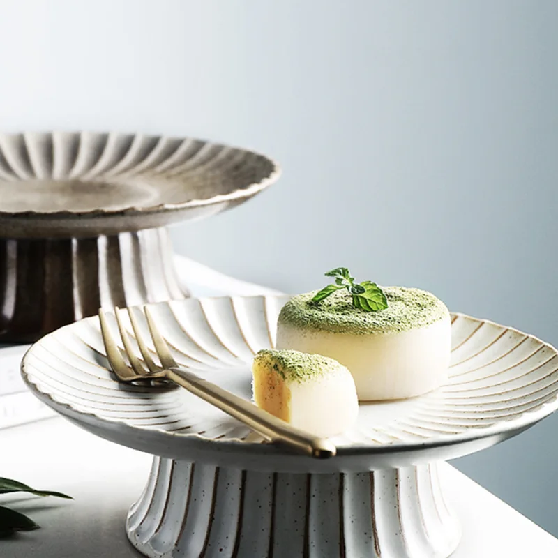 Керамическая тарелка для торта KINGLANG в стиле ретро|Чаши| |