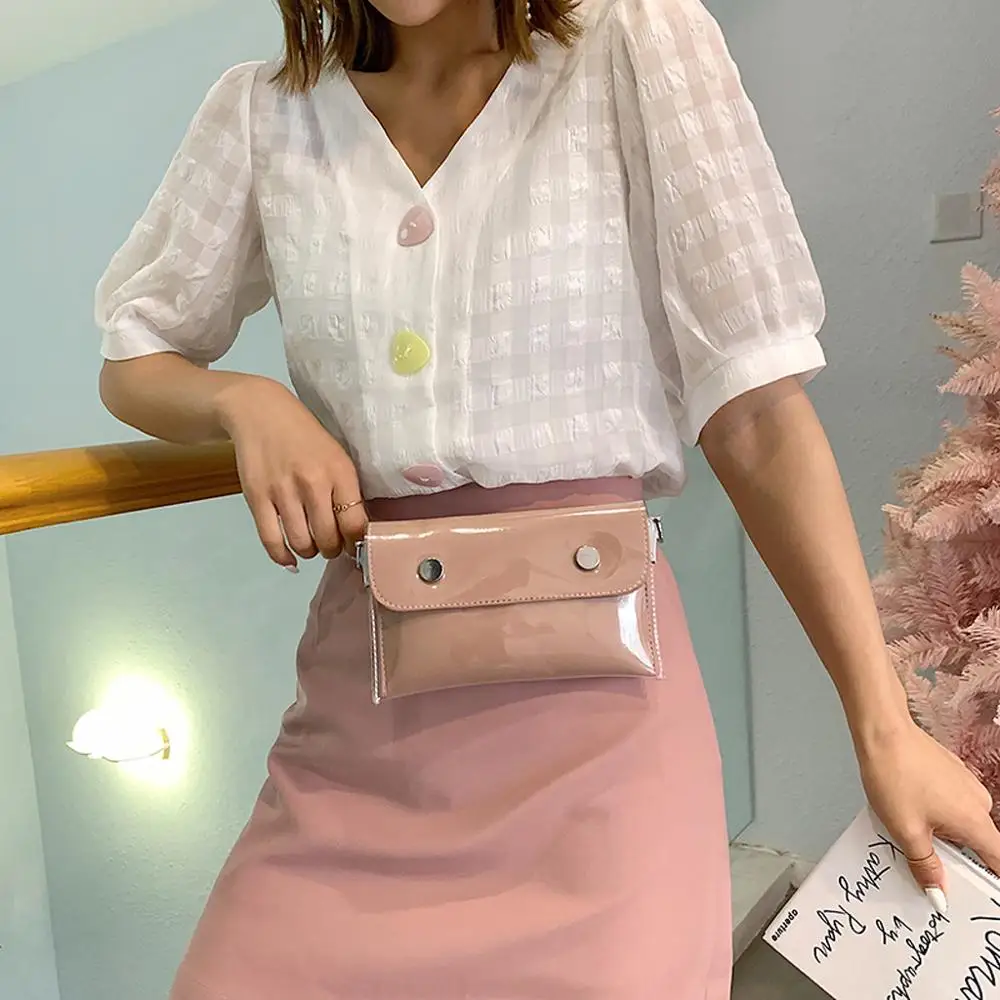 Women Waterproof Waist Bag Lether Jelly Chest Belt Bag PVC Ladies Transparent Crossbody Chain Bags Fashion Fanny Pack a08