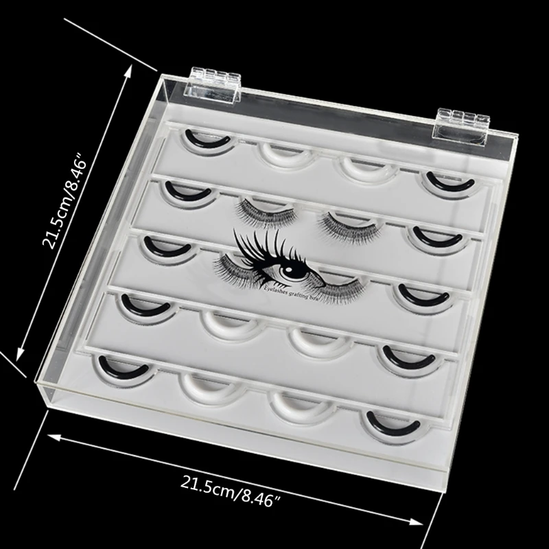 

Transparent Acrylic Eyelash Storage Box Makeup Display Container False Eyelashes Organizer Eyelash Grafting Lashes Holde