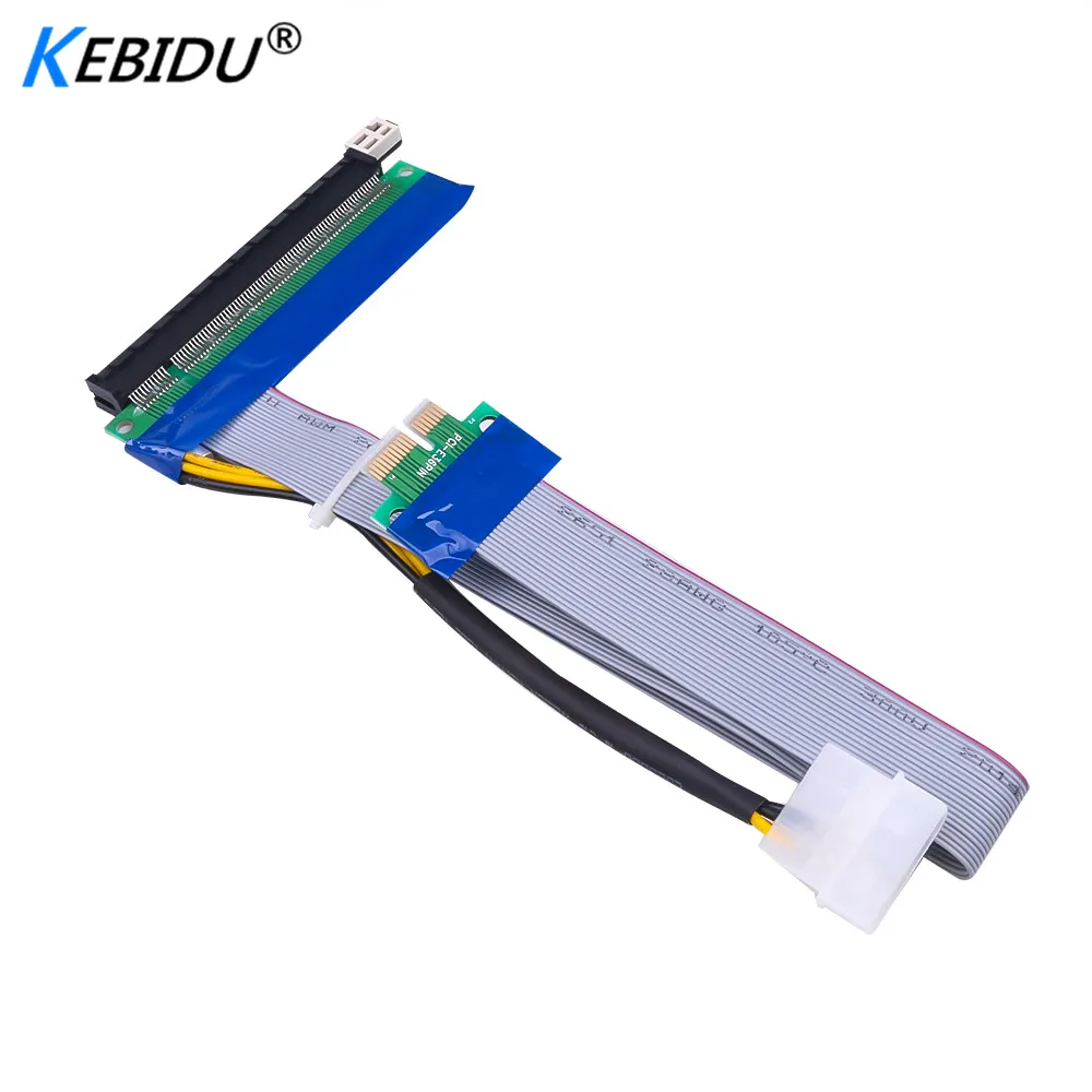 Kebidumei 30 см PCI-E 1X до 16X гибкий удлинитель расширитель Riser с кабелем питания для