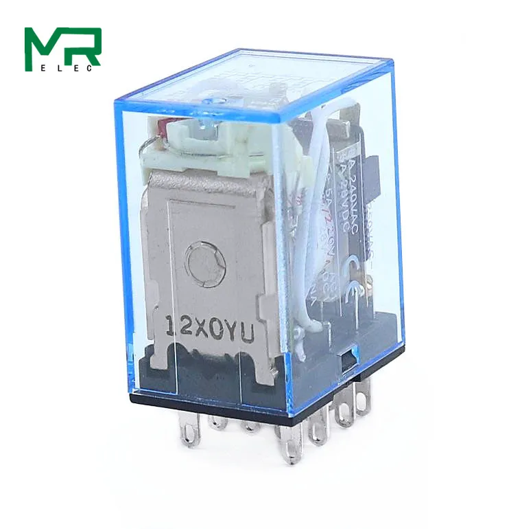 1 комплект MY4NJ маленькое электромагнитное реле питания DC12V DC24V AC110V AC220V катушка 4NO 4NC din-рейка 14 контактов+ база мини-реле