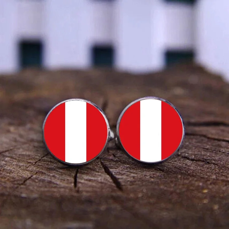 Запонки мужские винтажные со стеклянной подставкой классические украшения для